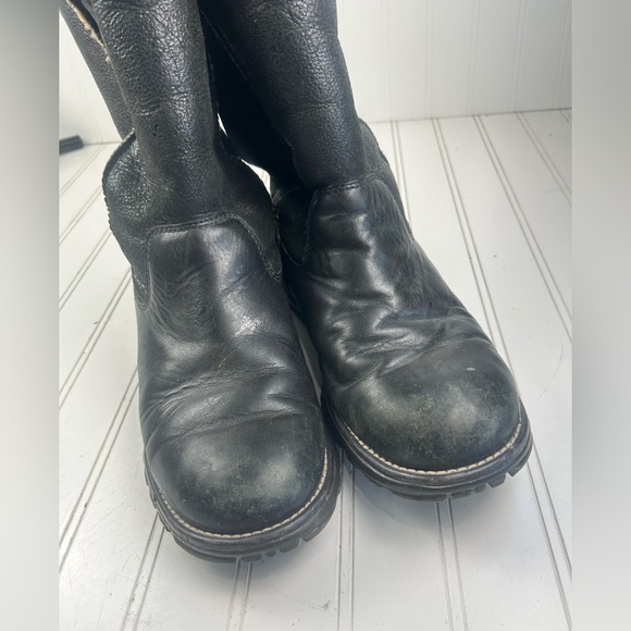 UGG Brooks Tall Black Leather Women's Casual Boots Size 9 SEE PHOTOS - Picture 13 of 15